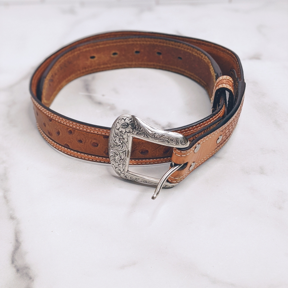 Western style Brown leather belt